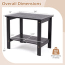 2-Tier Eucalyptus Wood Patio End Table with Storage Shelf