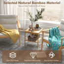 2 Pieces 2 Tiers Bamboo Nightstand for Living Room Bedroom-Natural by LJGDeals