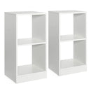 2 Pieces 2-tier Bookcase Set with Anti-toppling Device by LJGDeals