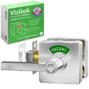 Square Privacy Indicator Door Lock Solstice Lever in Satin Chrome