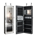 Mirrored Jewelry Armoire with Full Length Mirror and 2 Internal LED Lights by LJGDeals