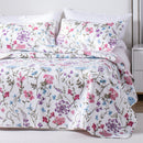 Kasentex Spring Floral Quilt Set - Lightweight & Reversible - Cozy & Stylish Bedding - Machine Washable, Room Decor, Graduation Gifts