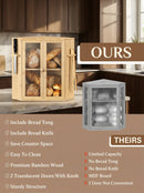 Bamboo Bread Box with Clear Doors – 2-Tier Kitchen Countertop Organizer by 2Dropme