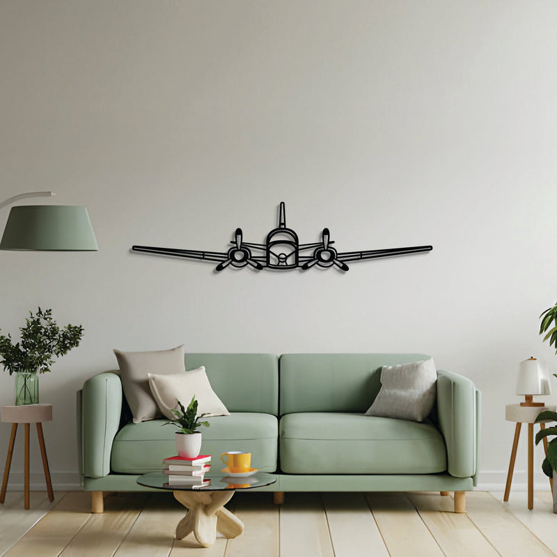 C50 Twin Bonanza Excalibur Front Metal Aircraft Wall Art - NCP0529