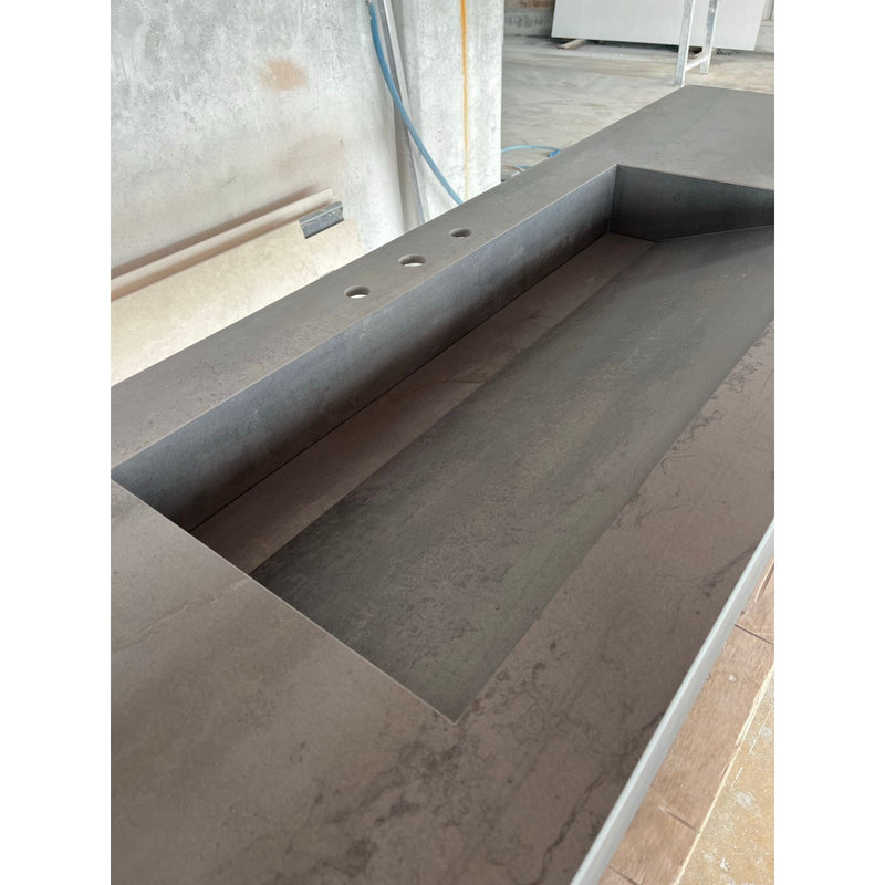 Metal Dark Engineered Porcelain Handcrafted Kitchen Bathroom Sink - Natural Stone Look, photo 2 of 21
