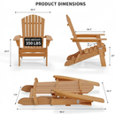 Folding Adirondack Chair – Outdoor Patio Yard Deck Beach Lawn by 2Dropme