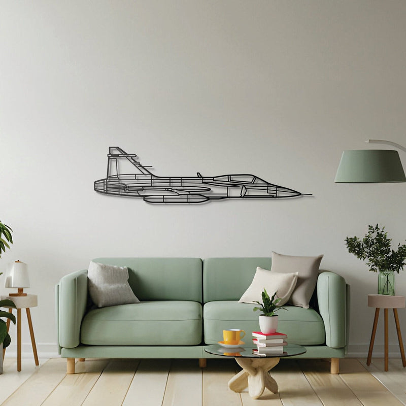 JAS 39 Gripern Metal Aircraft Wall Art - NCP0098