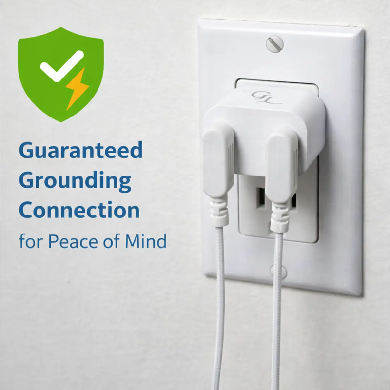 GroundLuxe Grounding Safety Adapter for North American Outlet, photo 2 of 4