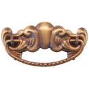 Victorian/American Oak Style Drawer Pull with Stamped Brass Back Plate and Cast Bail