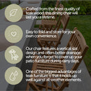 Emmett Natural Teak Indoor/Outdoor Folding Bar Stool - 30"