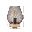 8"H Touch Adjustable Table Lamp(Wooden Base,Bronze Egg)