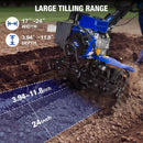 BILT HARD 99cc Gas Garden Tiller – Heavy-Duty 4-Cycle Engine, 24" Front Tines, Digs Up to 11.8" Deep – Perfect for Weeding, Cultivating & Soil Preparation