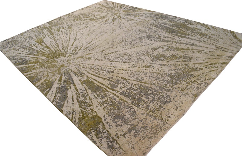 Abstract Handmade Wool & Original Silk 8x10 Area Rug | TRD1661810