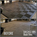 Deck Tile <b>Corner Ramp Edge</b> - for Premium WPC Interlocking Tiles | DECKO (3.1" x 3.1" x 0.8") - (One Piece)