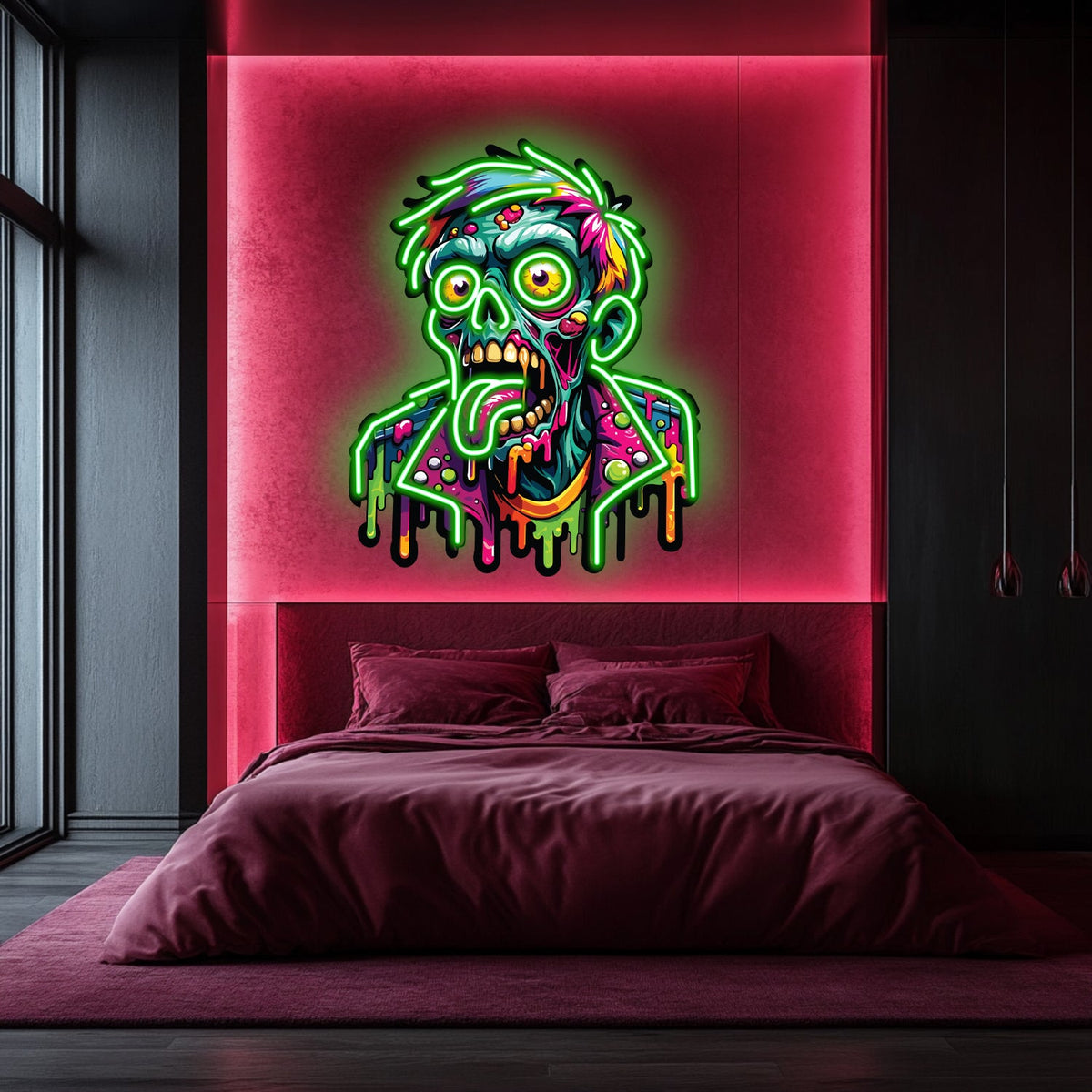 UV Printed Zombie  Neon Wall Art- LV0059, photo 2 of 7