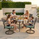 Weave Outdoor Dining Set, 5-Piece, Full Swivel
