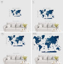 Wooden World Map Navy Blue by Enjoy The Wood