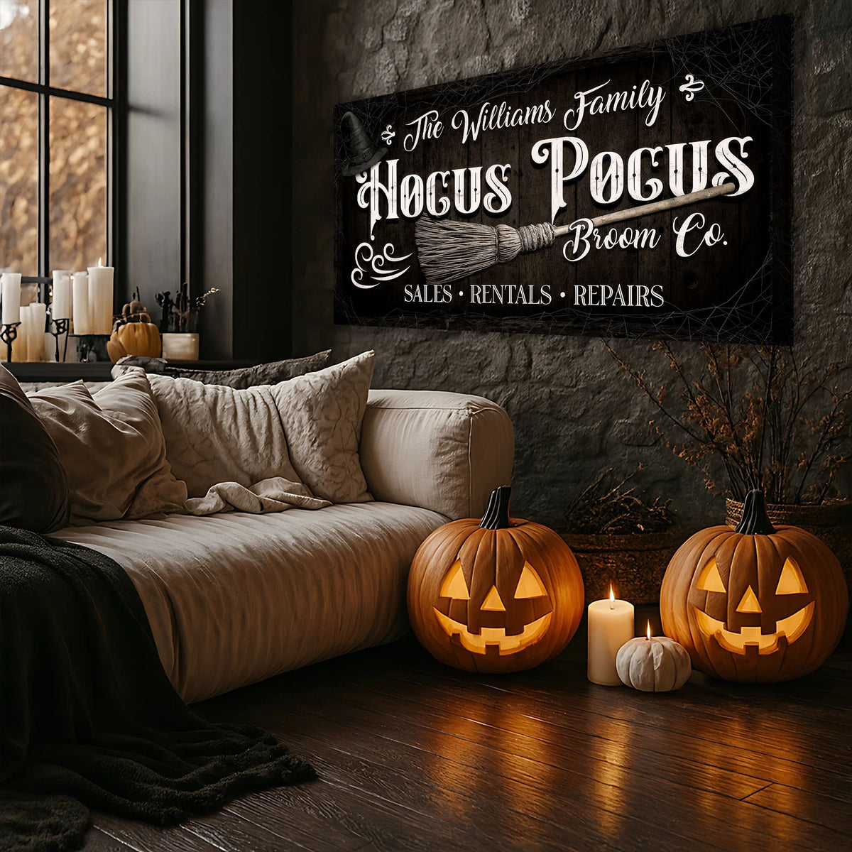 Personalized Hocus Pocus Broom Co. Wall Sign, photo 2 of 10