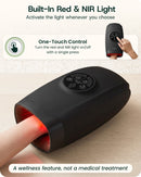 Lunix LX33 Hand Massager with Red Light Therapy, Carpal Tunnel & Wrist Pain Relief Device, Charcoal Black