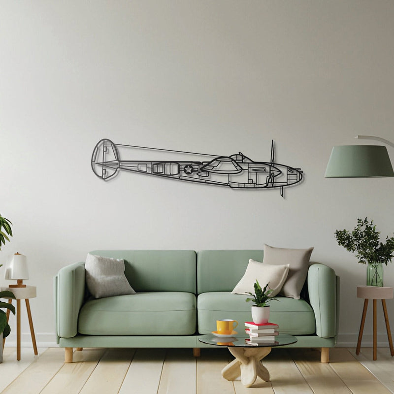 P-38L Lightning 1945 Metal Aircraft Wall Art - NCP0237