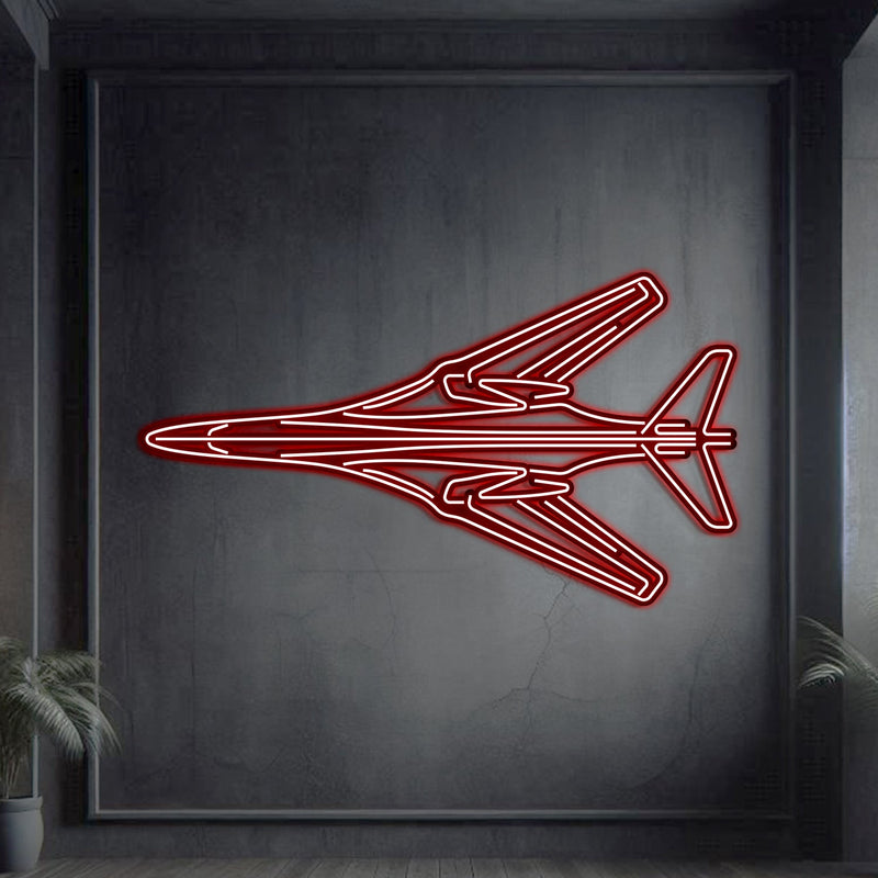 B-1B Lancer Top Metal Neon Aircraft Wall Art - NCN0015