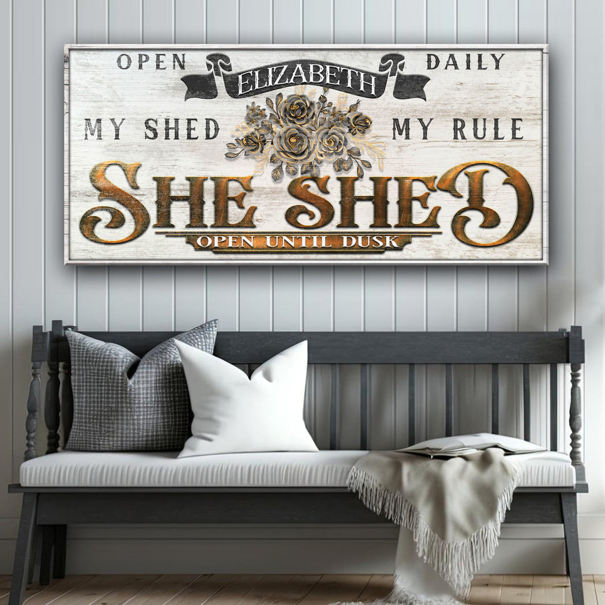 Personalized She Shed Sign X, photo 2 of 8