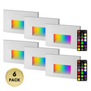STRA06 6-Pack 4W 12V RGBCW LED 2700K-6000K. 5-Inches Low Voltage LED Outdoor Deck Lights Package, Step Horizontal Patio Landscape Lights with Remote Control by Kings Outdoor Lighting