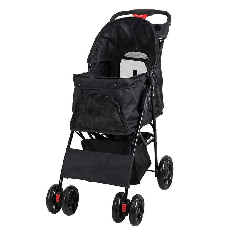 Folding Pet Stroller Elite Jogger Kitten Puppy Easy Walk Dog Cat Small Animals Travel Carrier with 360 Rotating Front Wheel