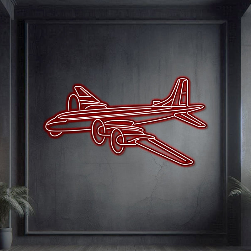 CP-107 Argus Angle Metal Neon Aircraft Wall Art - NCN0026