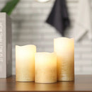 Gold Real Wax Battery Powered Candle ( Set of 3) by JHY DESIGN