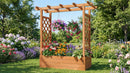 Raised Wooden Planter Box with Tall Trellis for Climbing Plants by 2Dropme