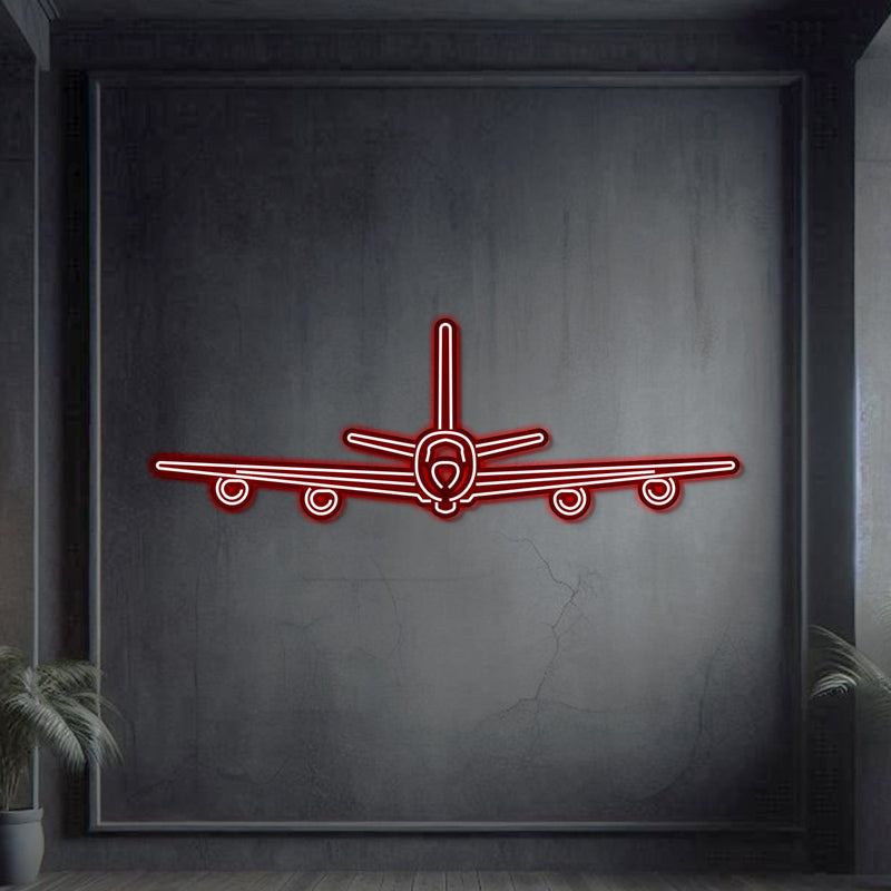 KC-135R Stratotanker Front Metal Neon Aircraft Wall Art - NCN0052