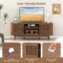 2-Door TV Stand for TVs up to 60 Inches with Adjustable Shelves-Walnut by LJGDeals