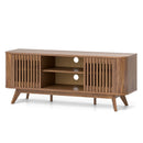 2-Door TV Stand for TVs up to 60 Inches with Adjustable Shelves-Walnut by LJGDeals