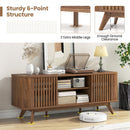 2-Door TV Stand for TVs up to 60 Inches with Adjustable Shelves-Walnut by LJGDeals
