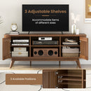 2-Door TV Stand for TVs up to 60 Inches with Adjustable Shelves-Walnut by LJGDeals