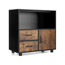 Kitchen Storage Buffet Sideboard with Wine Rack and Glass Holder-Black by LJGDeals