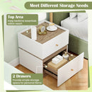 2-Drawer Modern Nightstand with Storage for Living Room Bedroom by LJGDeals