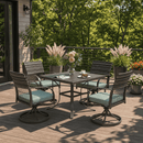Weave Outdoor Dining Set, 5-Piece, Full Swivel