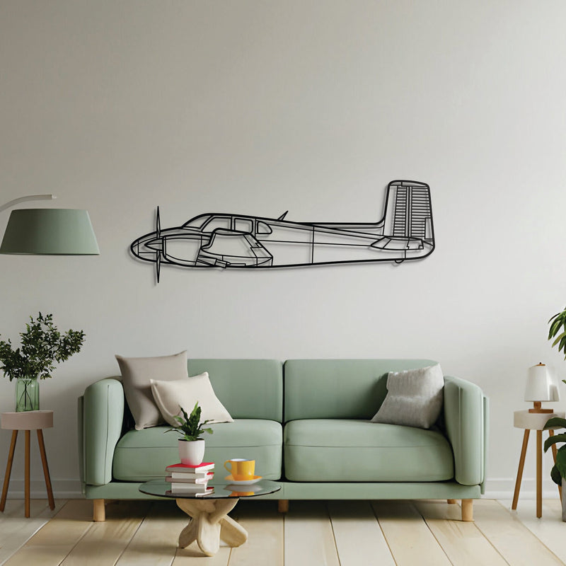 D50 Twin Bonanza Metal Aircraft Wall Art - NCP0322
