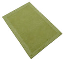 Custom Made Modern Solid Design Green Hand Tufted Wool Rug