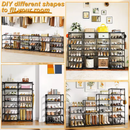 Multi Layers - Shoe Rack Organizer Column Storage Shelf Entryway w/ Hooks by 2Dropme