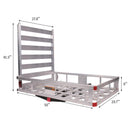 50"x 29.7" Hitch Mount Cargo Carrier Trailer Aluminum Utility Basket with 41.5" Folding Wheelchair Ramp, Silver