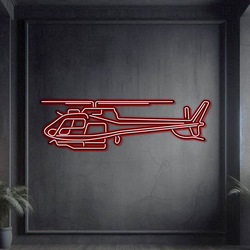 H125E Metal Neon Aircraft Wall Art - NCN0048