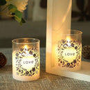 4" tall Glass Wax Battery Moving Flame LED Candle ( Set of 2) by JHY DESIGN