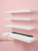 Floating Shelves Set of 4 – 15.8" Wall Shelves with Invisible Brackets by 2Dropme