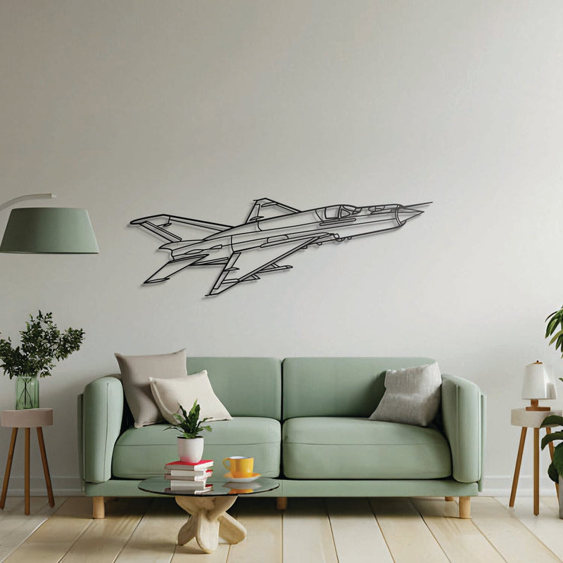 MiG-21 Lancer Angle Metal Aircraft Wall Art - NCP0483