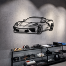 Corvette C8 Perspective Metal Car Wall Art - MT1125
