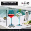 Floating Wine Glasses for Pool - Set of 2-18 OZ (Muted Blue)