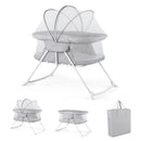2 in 1 Baby Bassinet with Rocking Motion Foldable Bedside Sleeper with Breathable Mesh